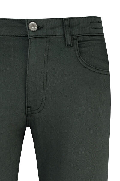 Haki Slim Fit Pamuklu 5 Cep Kanvas Pantolon - 2