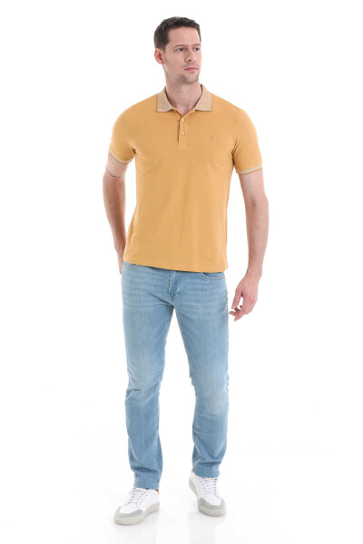 Sarı Regular Fit 100% Pamuklu Polo Yaka Tişört - 2