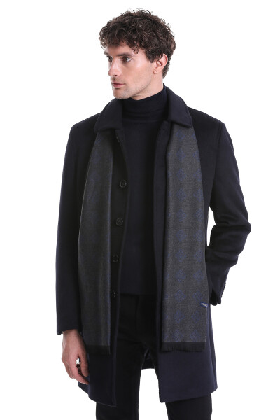 İndigo-Gri 2 Çift Taraflı Atkı - 2