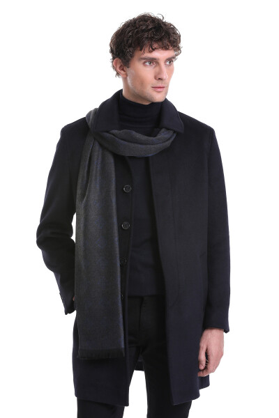 İndigo-Gri 2 Çift Taraflı Atkı - 4