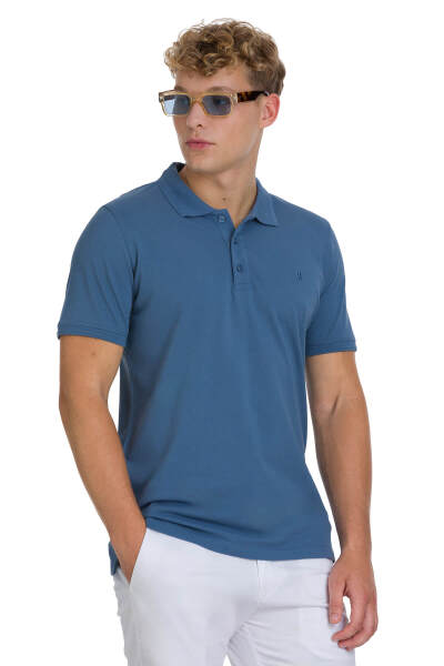 indigo Regular Fit 100% Pamuklu Polo Yaka Tişört - 3
