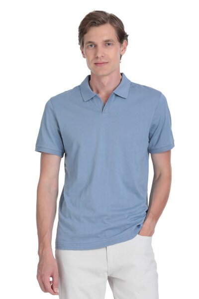 İndigo Regular Fit Apaş Yaka Pamuklu Tişört - 3