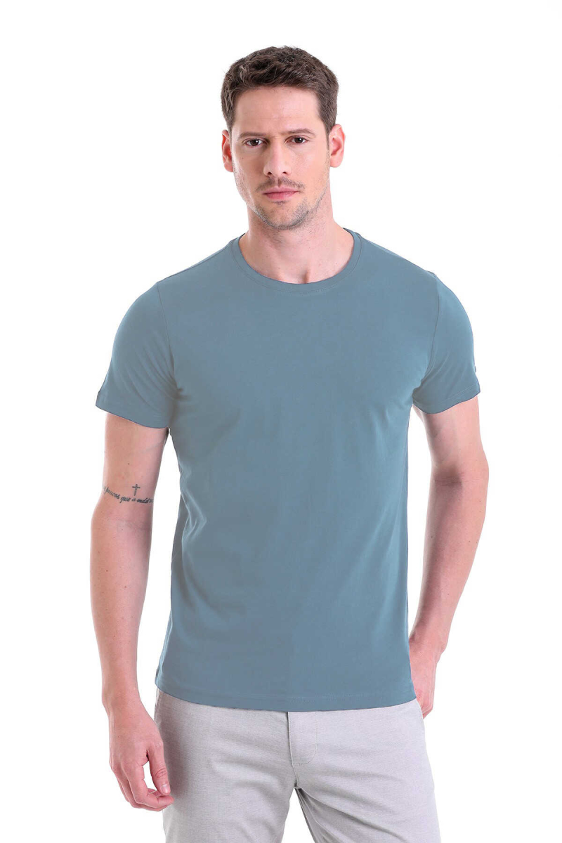 Mavi Regular Fit Bisiklet Yaka 100% Pamuk Tişört - HTML