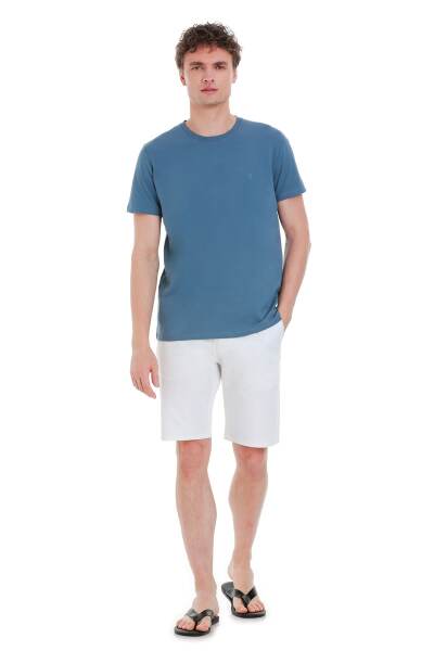 Mavi Regular Fit Bisiklet Yaka Pamuklu Tişört - 2