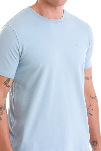 Mavi Regular Fit Bisiklet Yaka Pamuklu Tişört - 5