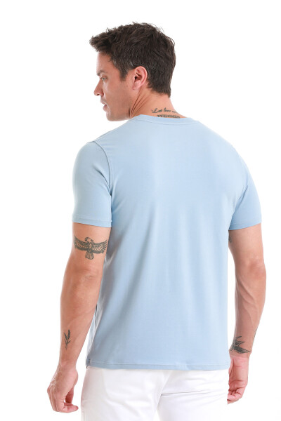 Mavi Regular Fit Bisiklet Yaka Pamuklu Tişört - 6