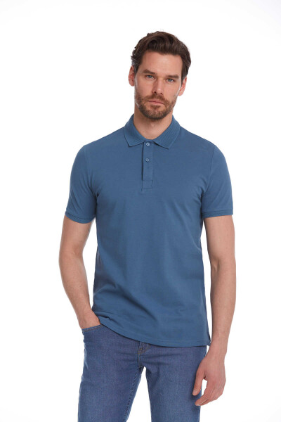 indigo Regular Fit 100% Pamuk Polo Yaka Tişört - 4