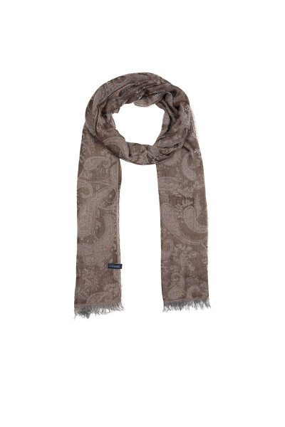Kahverengi Desenli Şal - 1
