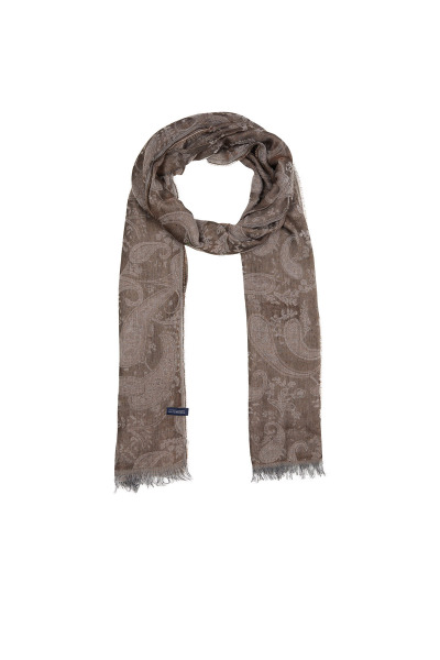 Kahverengi Desenli Şal - 2