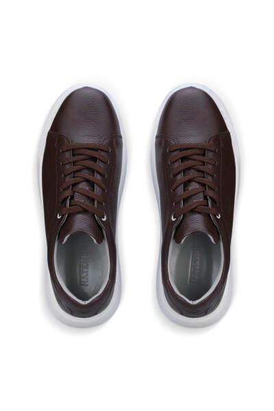 Kahverengi Bağcıklı %100 Hakiki Deri Casual Ayakkabı - 2