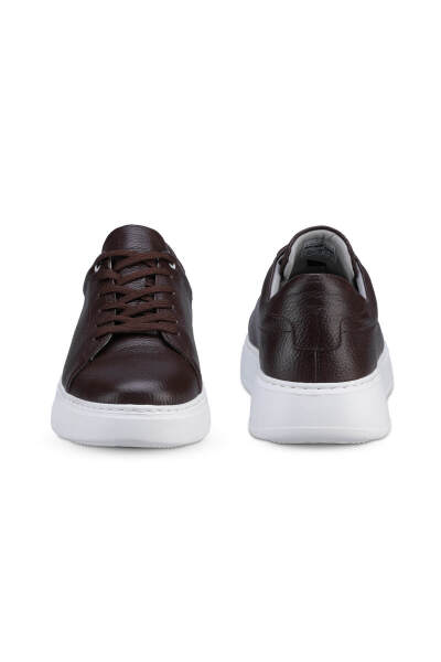 Kahverengi Bağcıklı %100 Hakiki Deri Casual Ayakkabı - 3