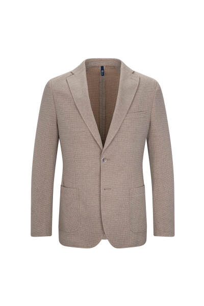 Kahverengi Comfort Fit Mono Yaka Klasik Ceket - 1