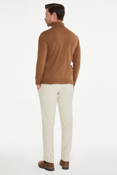 Vizon Regular Fit Jakarlı Balıkçı Yaka Triko Kazak - 5