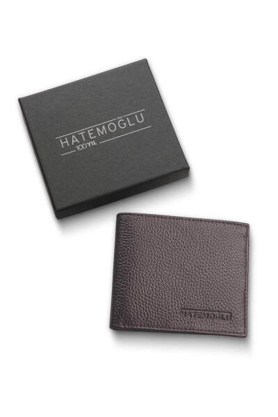 Kahverengi Kutulu %100 Hakiki Deri Erkek Cüzdan - Hatemoğlu