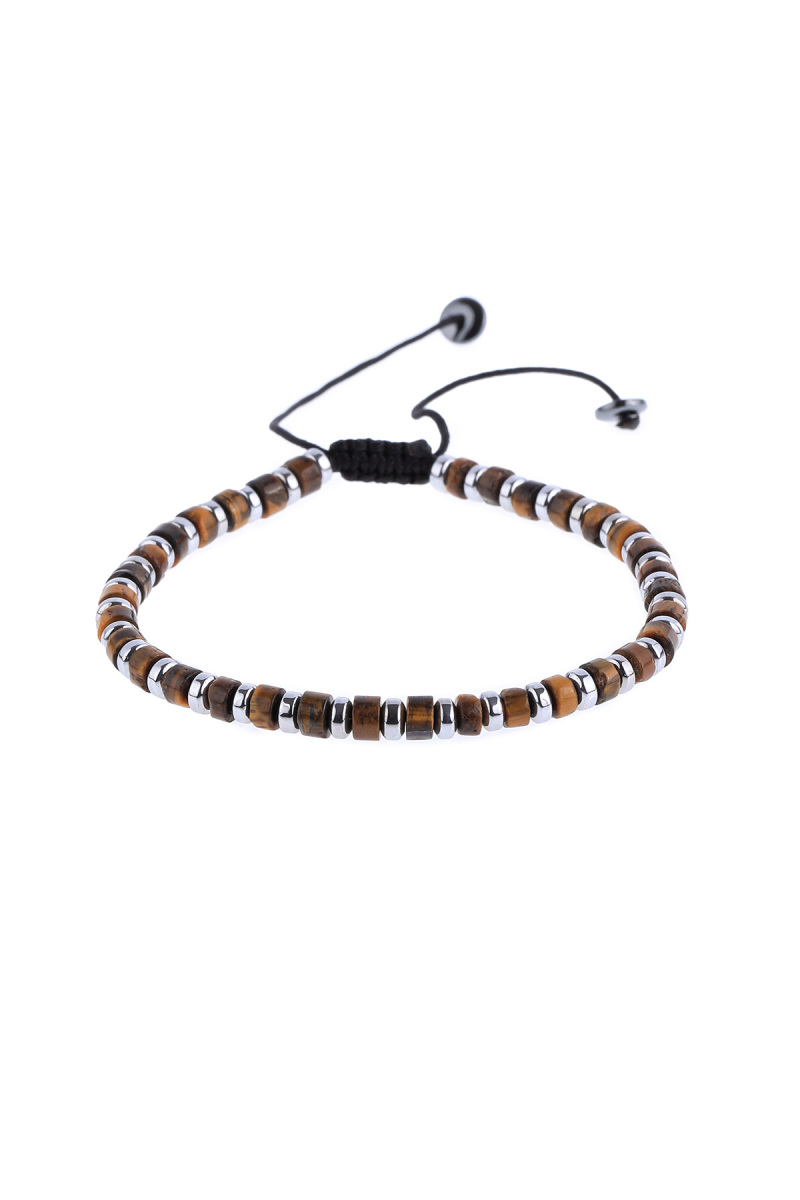 Kahverengi Hematit Taşlı Erkek Bileklik - Hatem Saykı