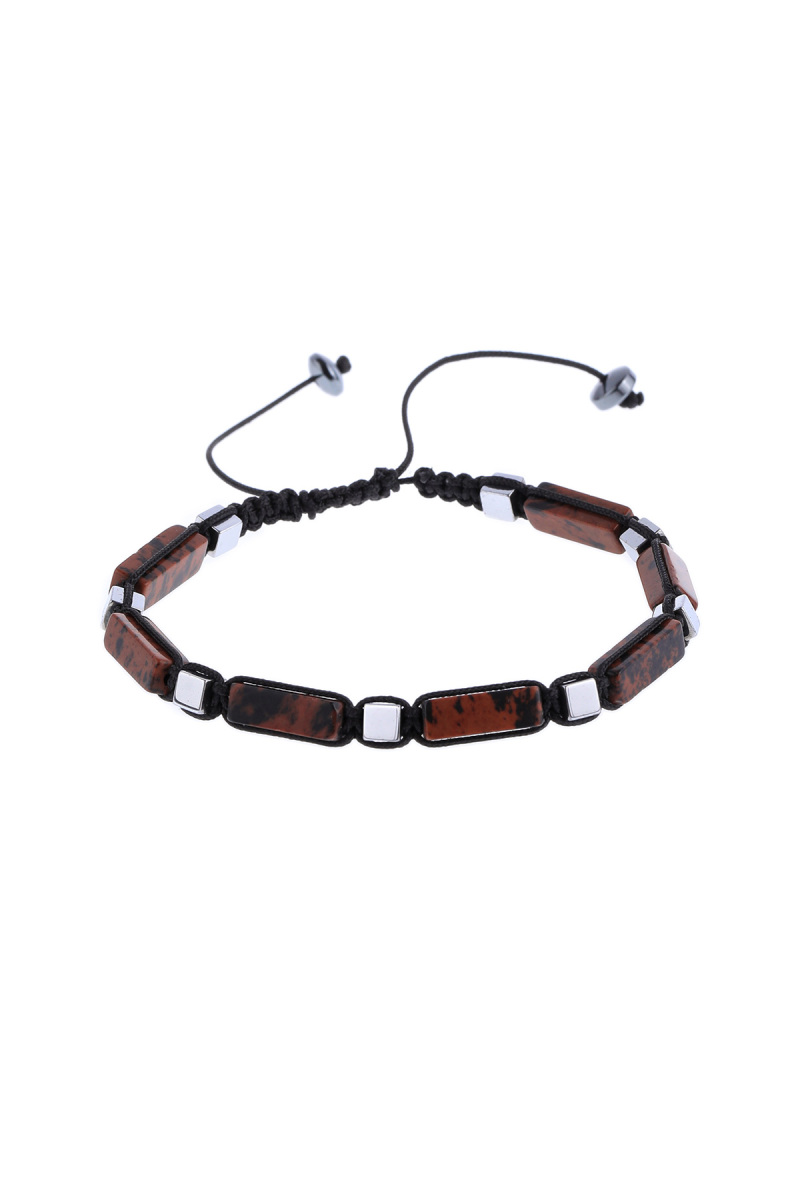 Kahverengi Hematit Taşlı Erkek Bileklik - Hatem Saykı