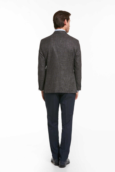 Kahverengi Kareli Regular Fit Takım Elbise - 5