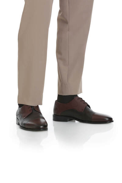 Kahverengi Klasik 100% Hakiki Deri Ayakkabı - 6