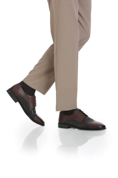 Kahverengi Klasik 100% Hakiki Deri Ayakkabı - 7