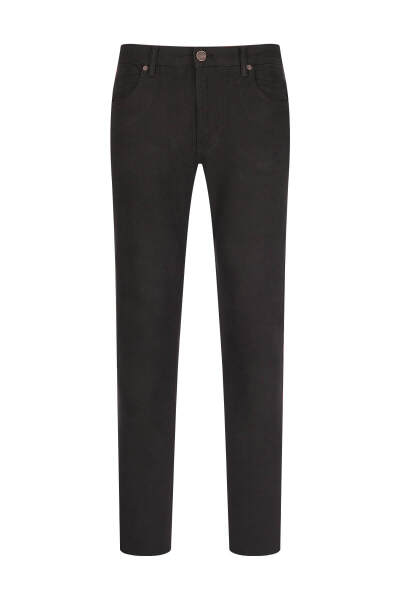 Kahverengi Rahat Kesim 5 Cep Kanvas Pantolon 