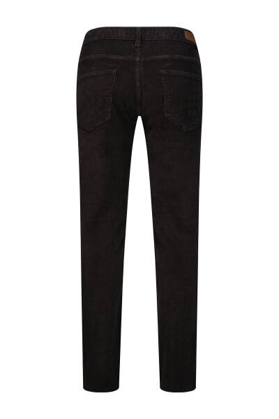 Kahverengi Rahat Kesim 5 Cep Pamuklu Casual Kadife Pantolon - 3