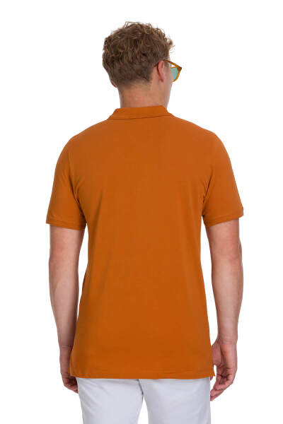 Kahverengi Regular Fit 100% Pamuklu Polo Yaka Tişört - 5