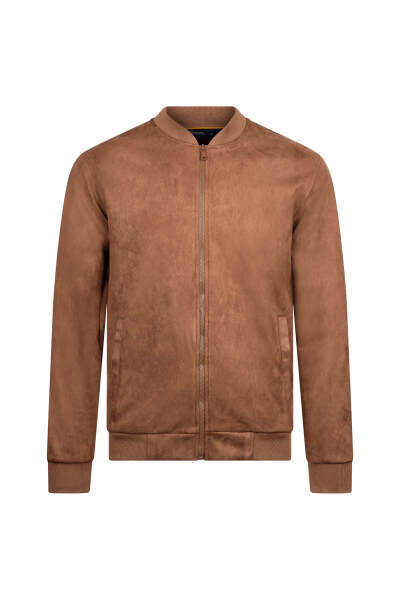 Koyu Kahverengi Regular Fit Bomber Yaka Mevsimlik Mont 