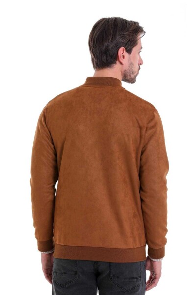Kahverengi Regular Fit Düz Bomber Yaka Mevsimlik Mont - 12