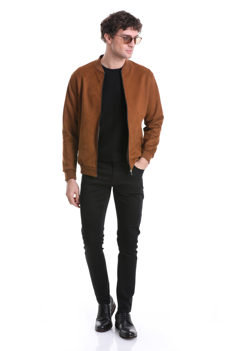 Kahverengi Regular Fit Bomber Yaka Mevsimlik Mont - HTML (1)