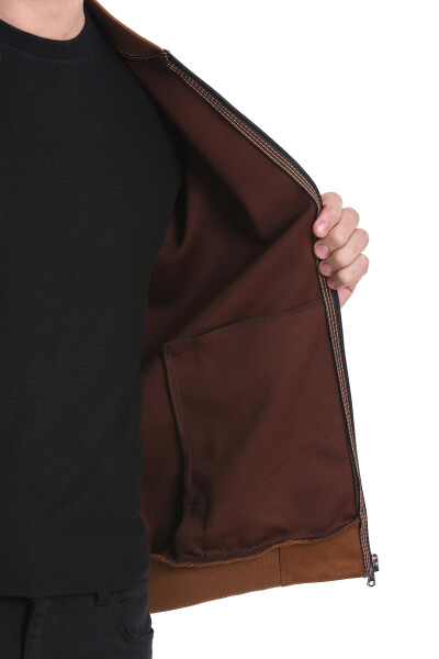 Kahverengi Regular Fit Bomber Yaka Mevsimlik Mont - 6