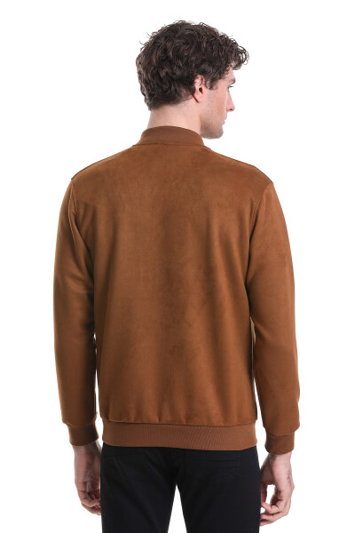 Kahverengi Regular Fit Bomber Yaka Mevsimlik Mont - 7