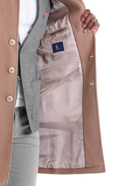 Camel Regular Fit Mono Yaka Palto - 6