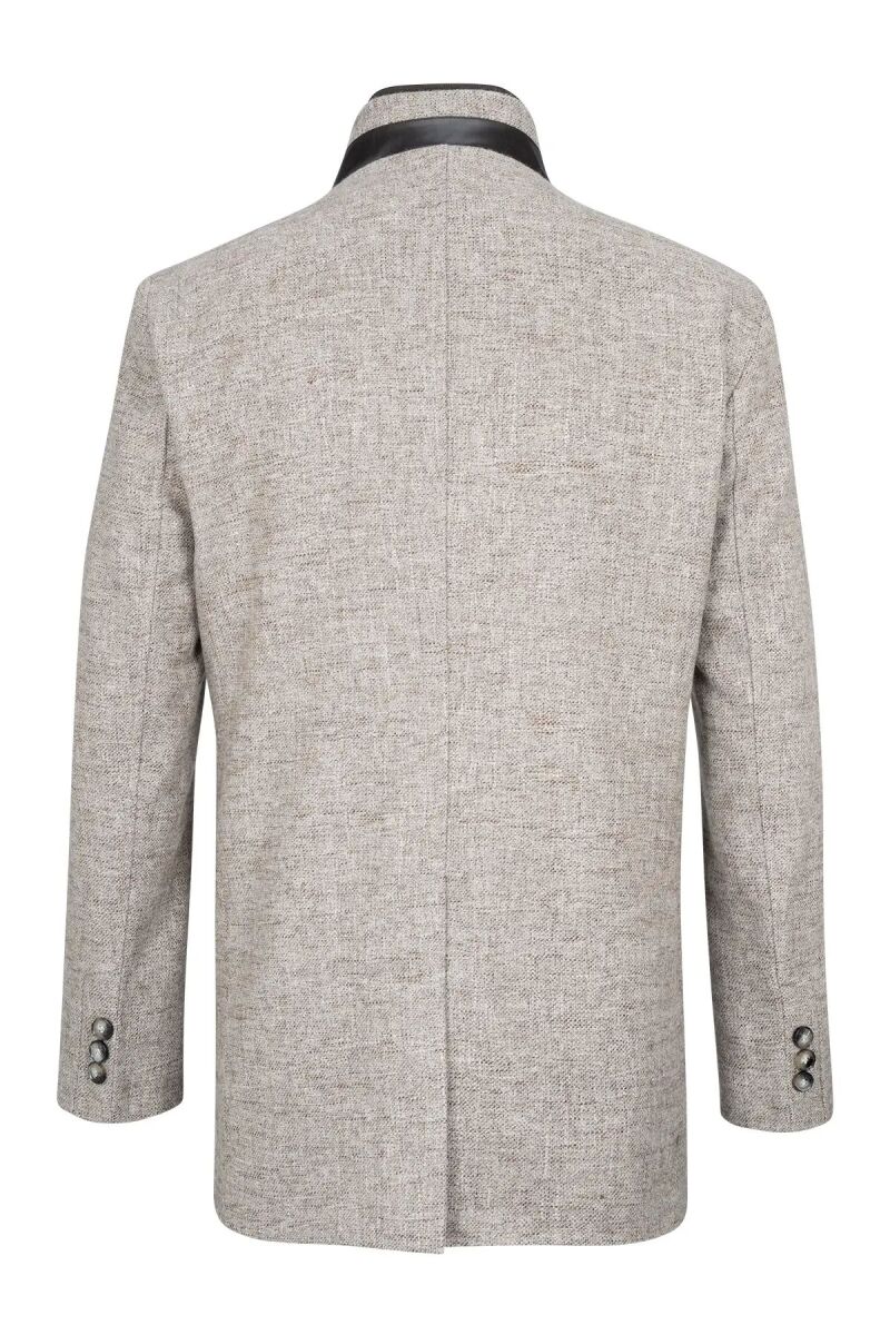 Kahverengi Slim Fit Hakim Yaka Yünlü Kaşe Palto - Saykı (1)