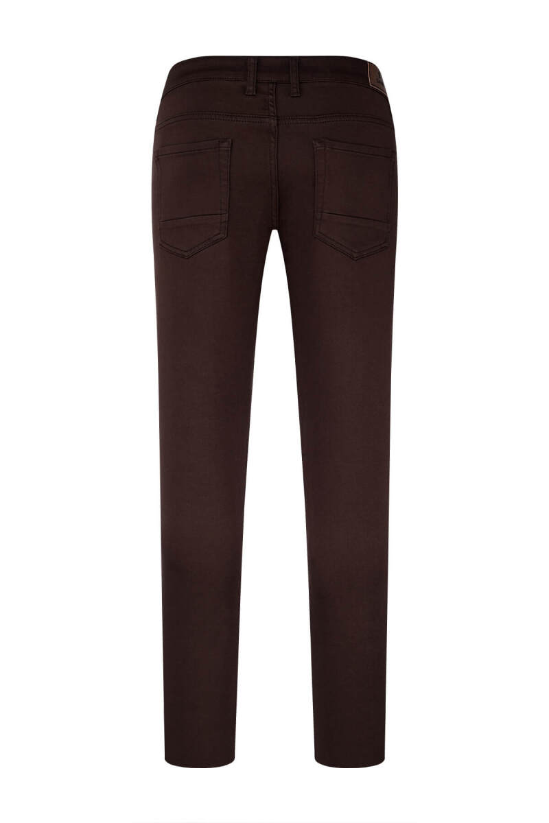 Kahverengi Slim Fit Pamuklu 5 Cep Kanvas Pantolon - Saykı (1)