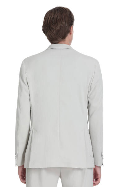 Keten Slim Fit Mono Yaka Casual Takım Elbise - 7