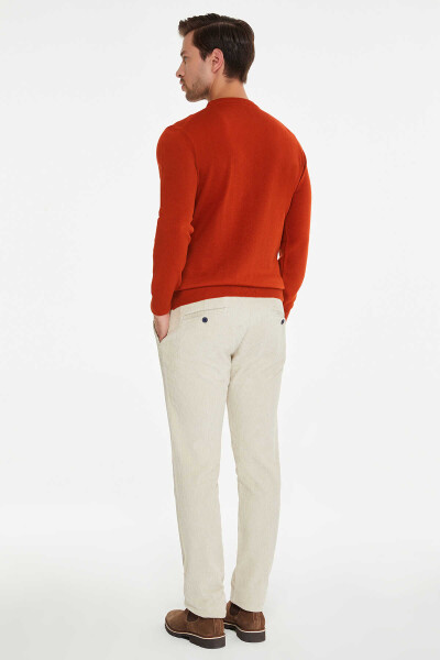 Kiremit Regular Fit Düz Bisiklet Yaka Triko Kazak - 5