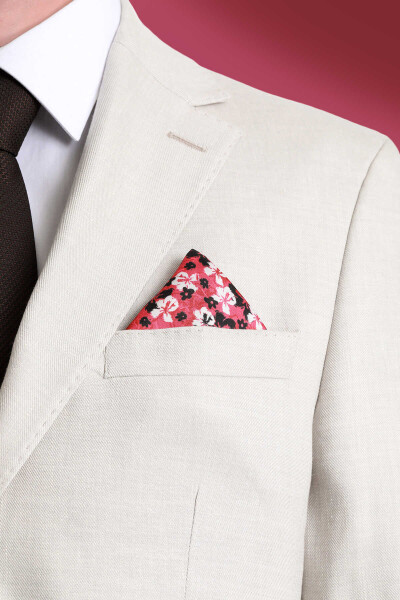 Kiremit Desenli Klasik Saten Cep Mendili - 2