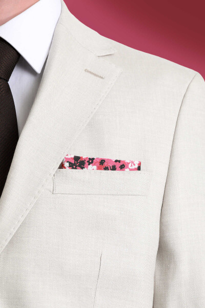 Kiremit Desenli Klasik Saten Cep Mendili - 3