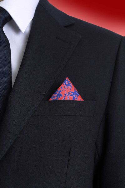 Kiremit Desenli Klasik Saten Cep Mendili - 2