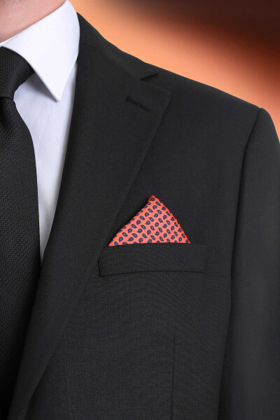 Kiremit Desenli Klasik Saten Cep Mendili - 2