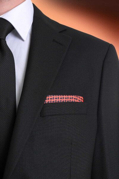 Kiremit Desenli Klasik Saten Cep Mendili - 3