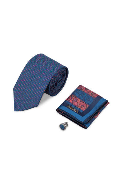 Kiremit Kravat Mendil ve Yaka Rozeti 3'lü Set 