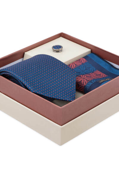 Kiremit Kravat Mendil ve Yaka Rozeti 3'lü Set - 2