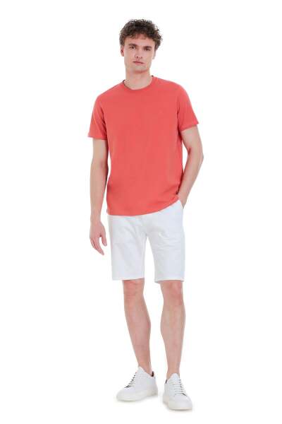 Kiremit Regular Fit Bisiklet Yaka Pamuklu Tişört - 2