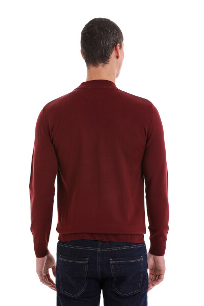 Kiremit Regular Fit Yarım Balıkçı Yaka Yünlü Triko Kazak - 6