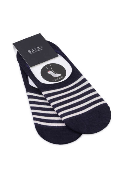 Kırmızı Desenli Pamuklu İkili Babet Çorap 