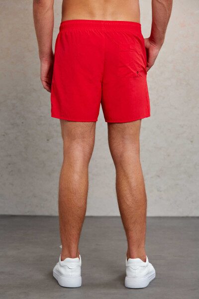 Kırmızı Dinamik Fit Yandan Cep Deniz Şortu - 8