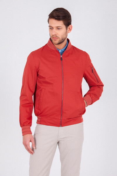 Kırmızı Slim Fit Mevsimlik Mont - 2