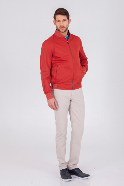 Kırmızı Slim Fit Mevsimlik Mont - 3