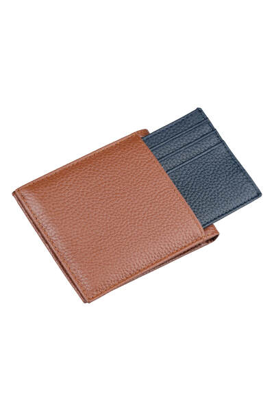 Lacivert 100% Deri Cüzdan - 2